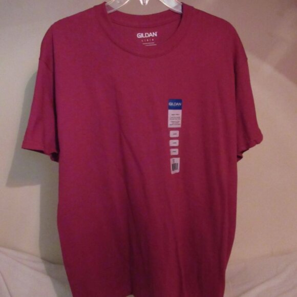 GILDAN pre-shrunk cotton t-shirt BURNT RED L - Picture 1 of 1
